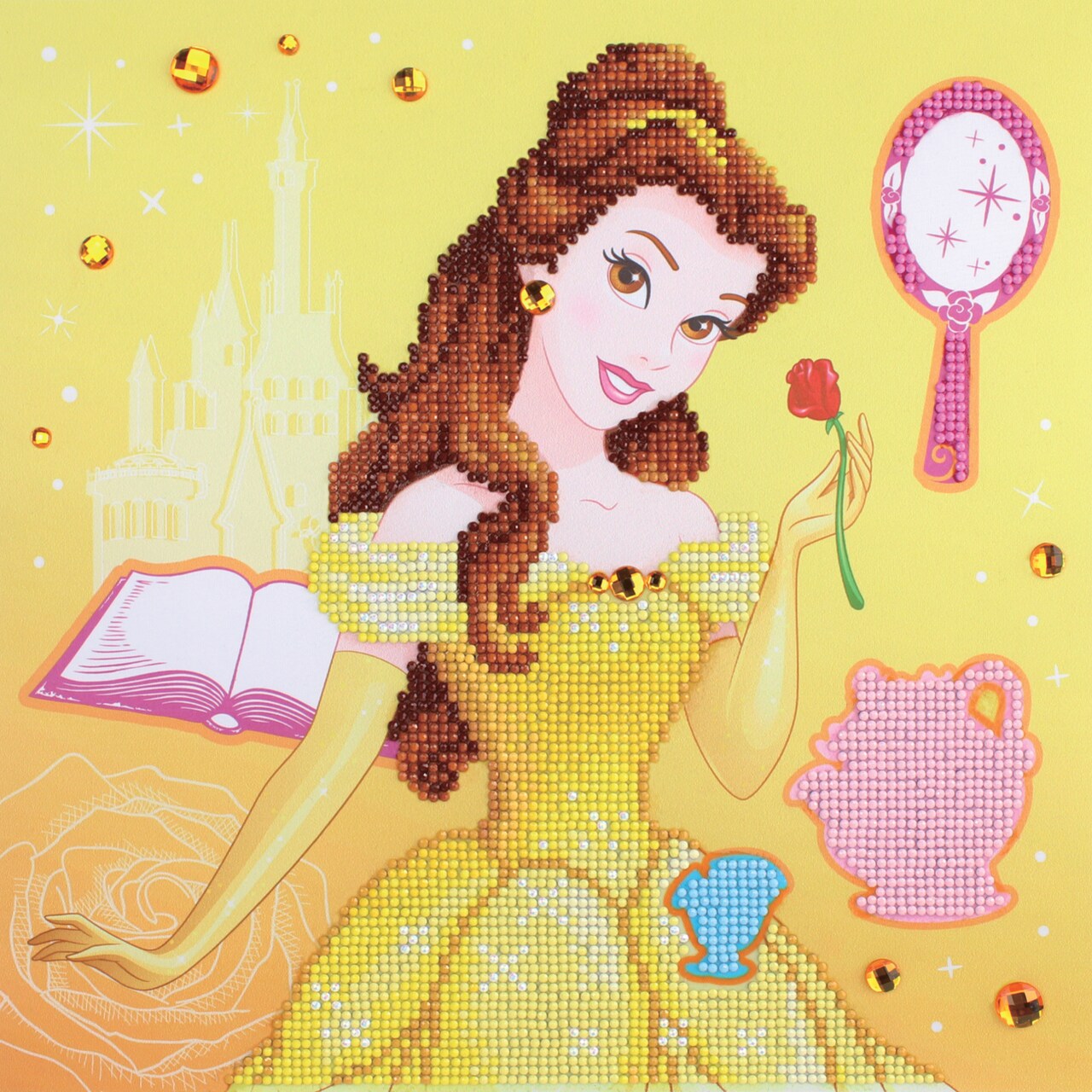 Diamond Dotz Disney Belle Beauty and the Beast Diamond Painting Kits for Adults - Diamond Art Kits a Relaxing Creative Craft Kit with Dotz Gems 12.6x12.6